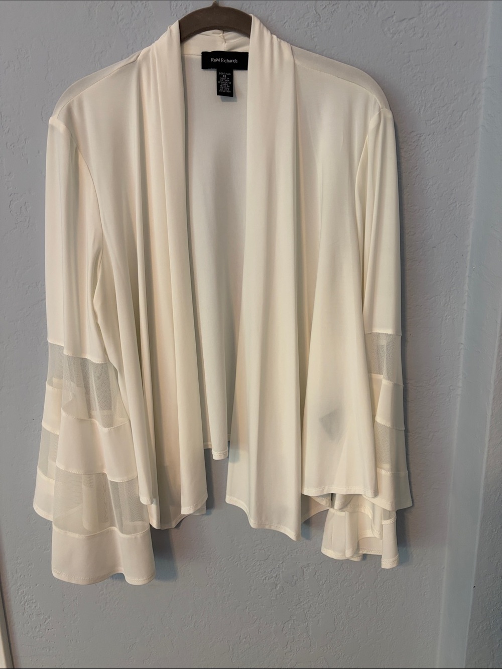 R&M Richards Ivory Open-Front Cardigan
